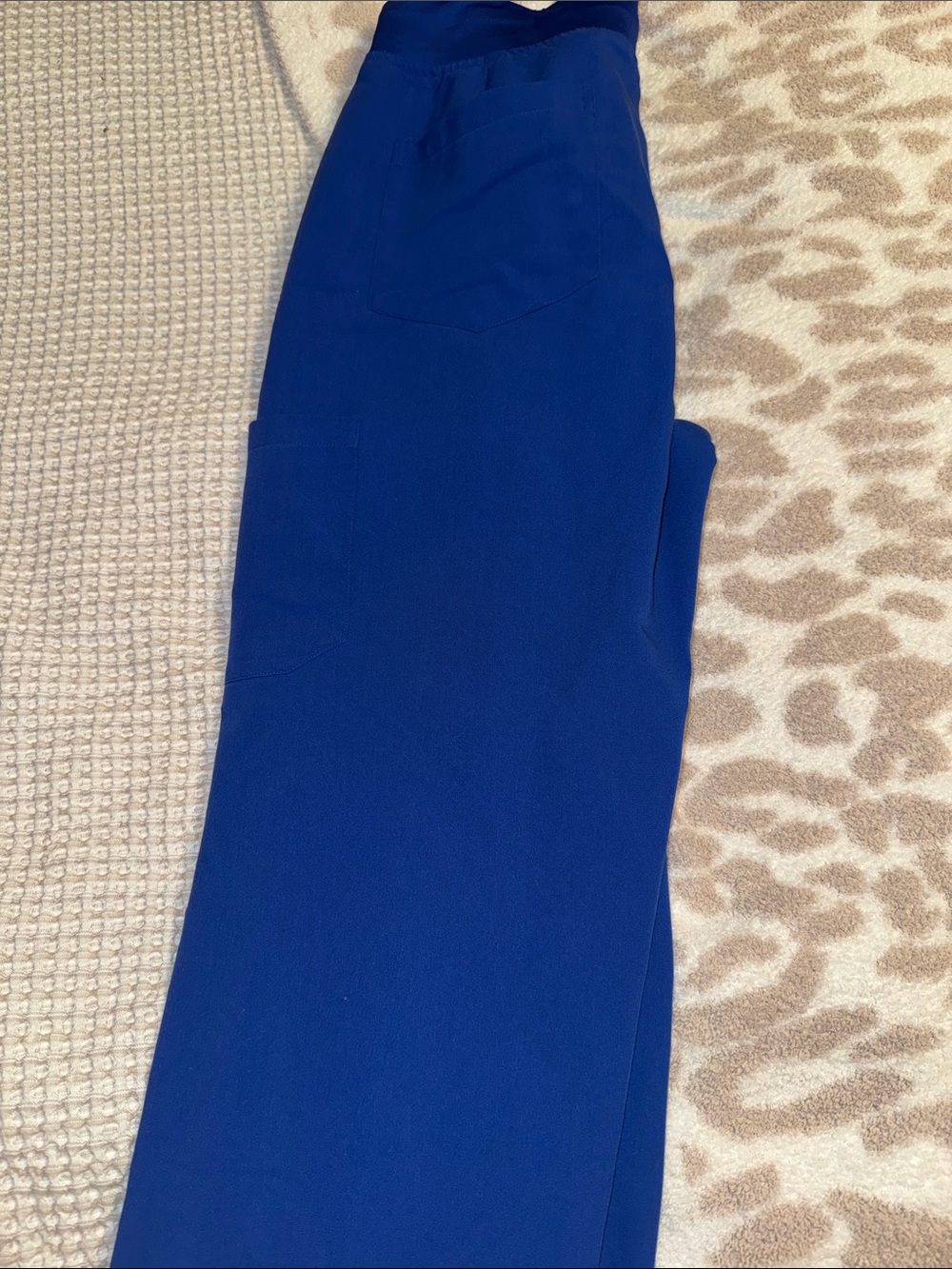 Women's Cobalt Straight-Leg Pants with Patch Pockets